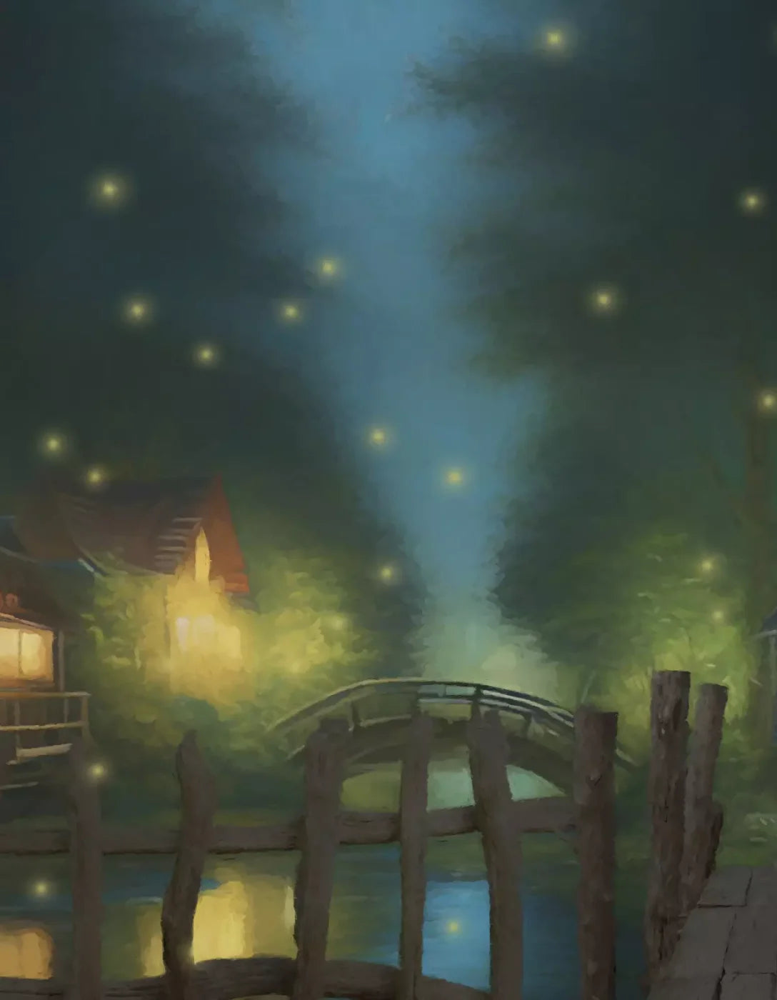 Fishing In The Dark 6X8 Fleece ( 72 X 96 Inch ) Backdrop