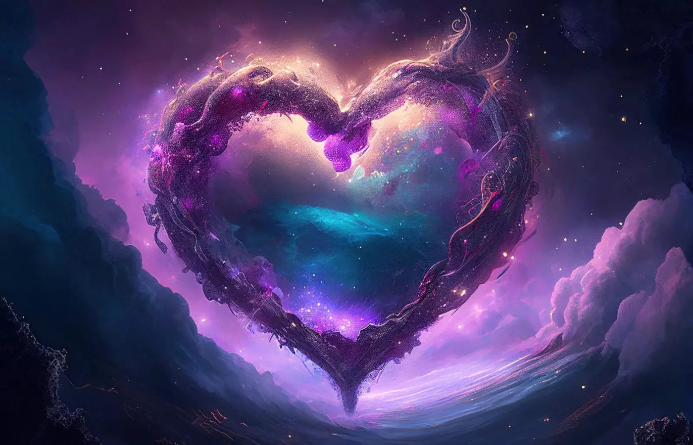 Floating Open Heart 12X8 Ultracloth ( 144 X 96 Inch ) Backdrop