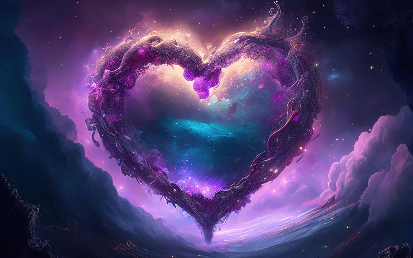 Floating Open Heart 14X9 Ultracloth ( 168 X 108 Inch ) Backdrop