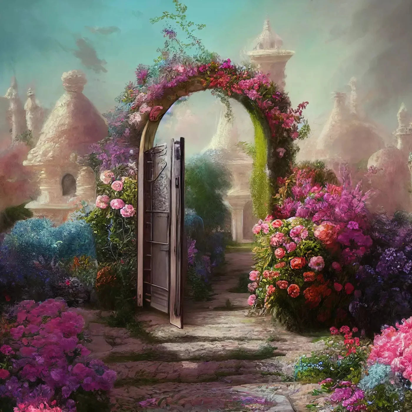 Floral Arch Lll 8X8 Fleece ( 96 X Inch ) Backdrop