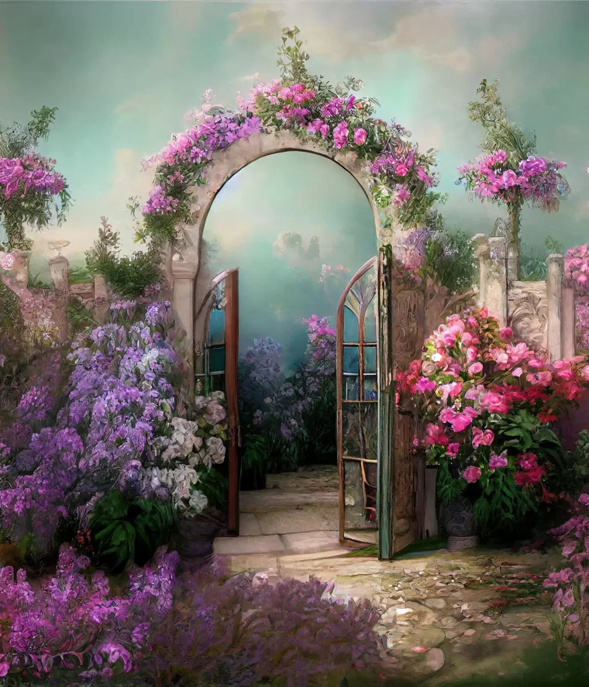 Floral Archway 10X12 Ultracloth ( 120 X 144 Inch ) Backdrop