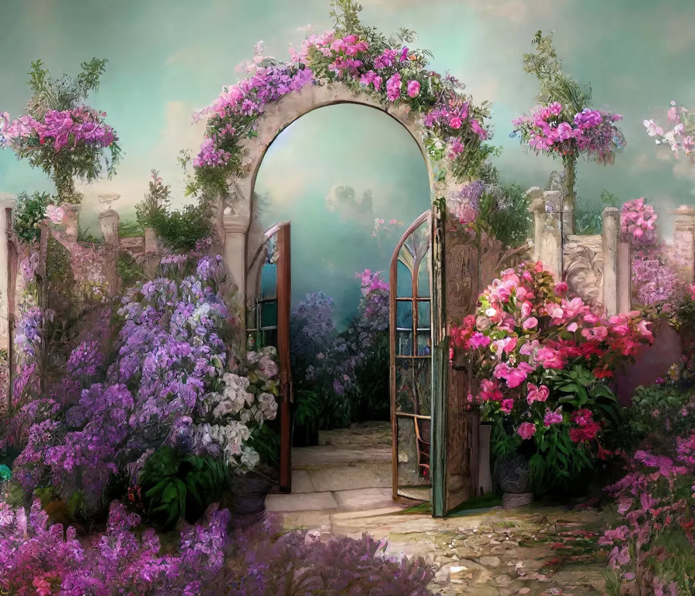 Floral Archway 12X10 Ultracloth ( 144 X 120 Inch ) Backdrop