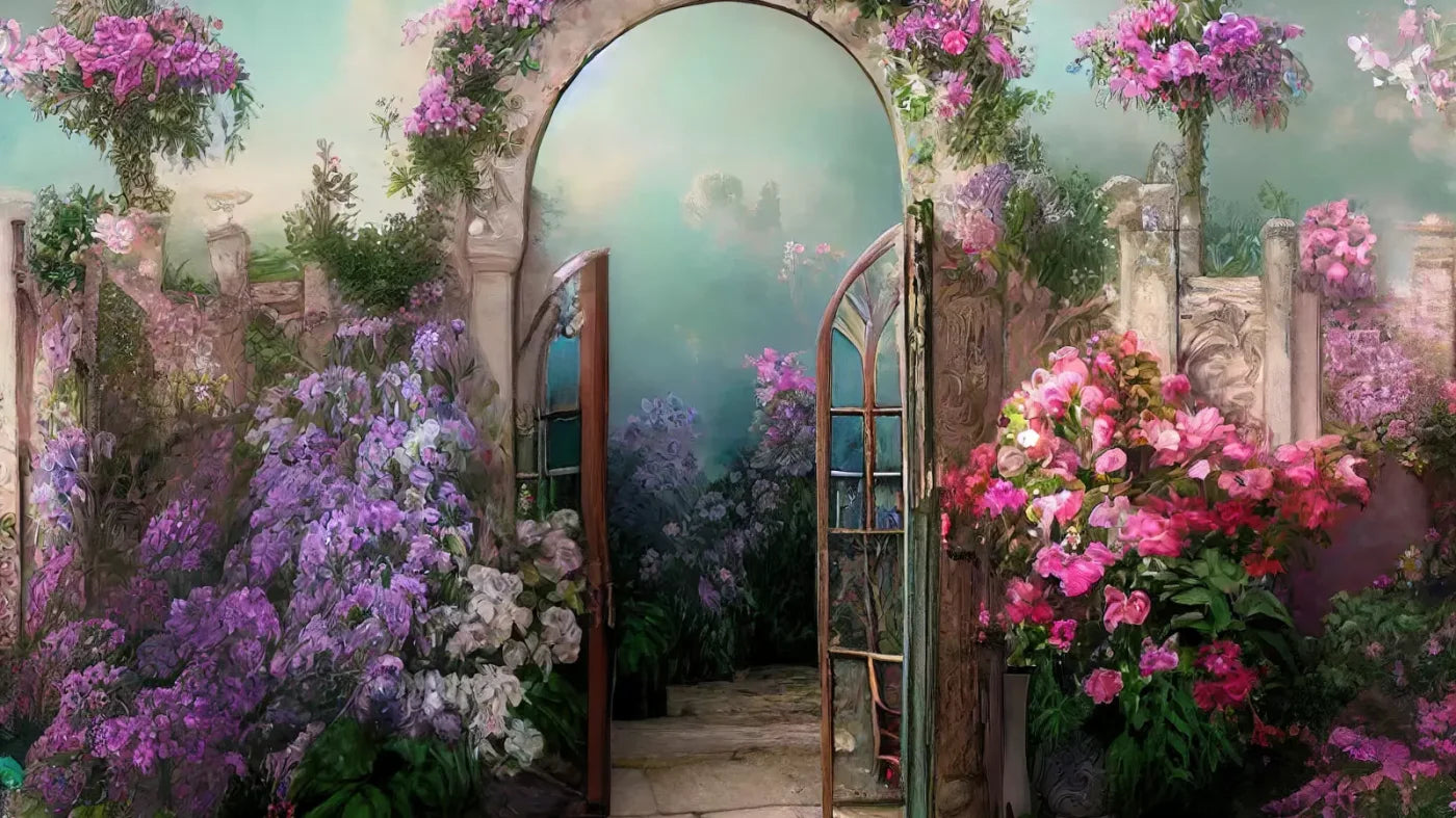 Floral Archway 14X8 Ultracloth ( 168 X 96 Inch ) Backdrop