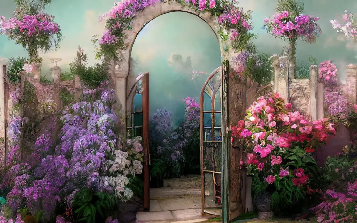 Floral Archway 14X9 Ultracloth ( 168 X 108 Inch ) Backdrop