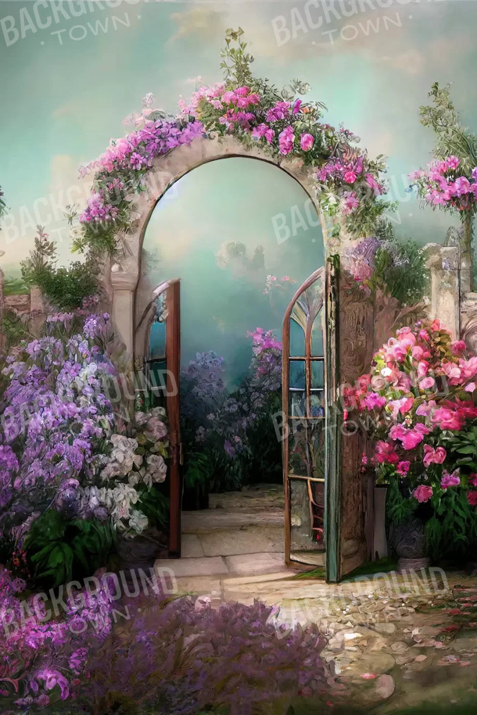 Floral Archway 5X8 Ultracloth ( 60 X 96 Inch ) Backdrop