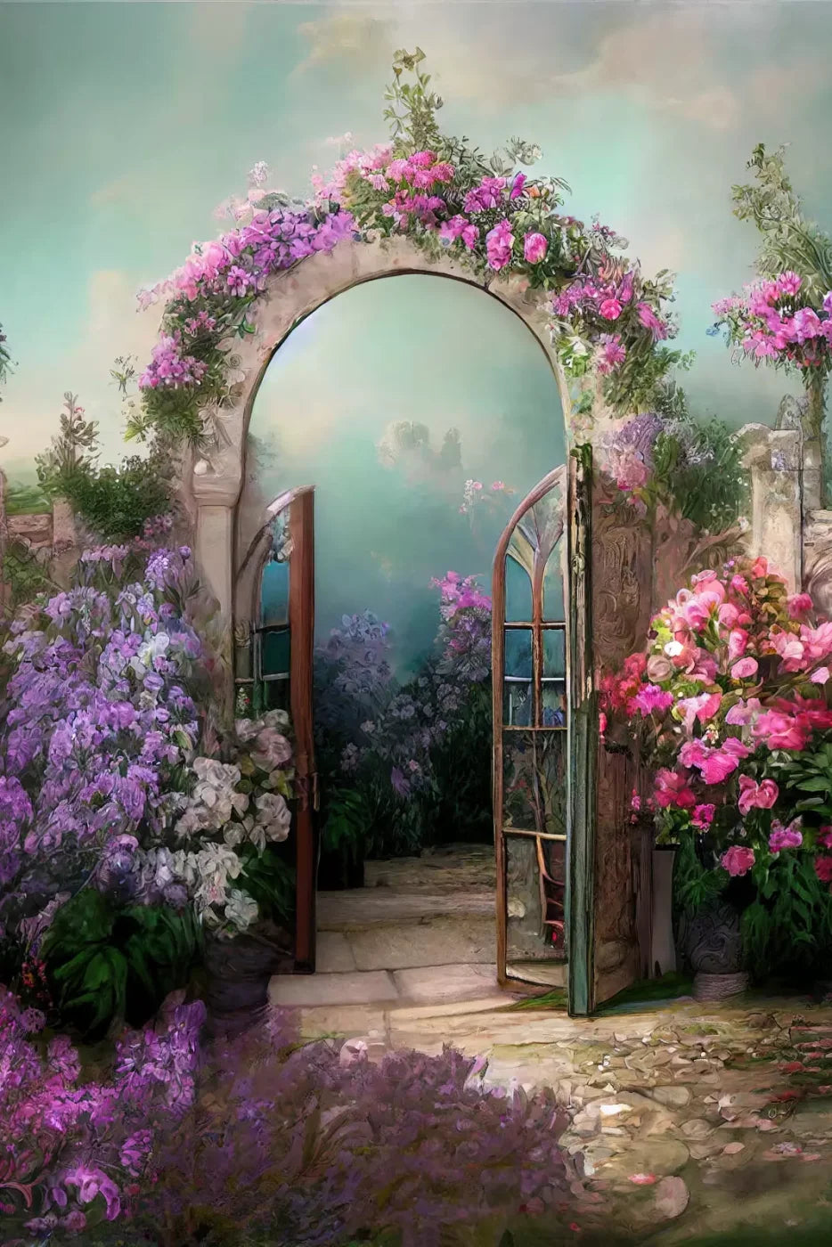 Floral Archway 5X8 Ultracloth ( 60 X 96 Inch ) Backdrop