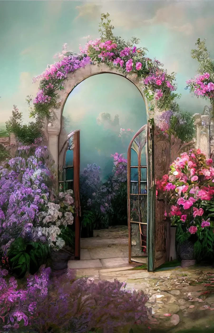 Floral Archway 8X12 Ultracloth ( 96 X 144 Inch ) Backdrop