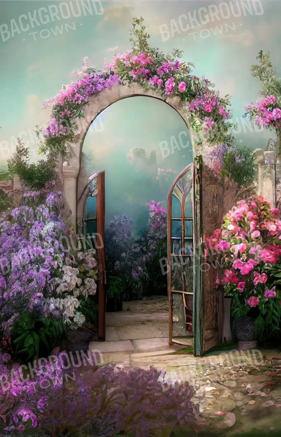 Floral Archway 8X12 Ultracloth ( 96 X 144 Inch ) Backdrop