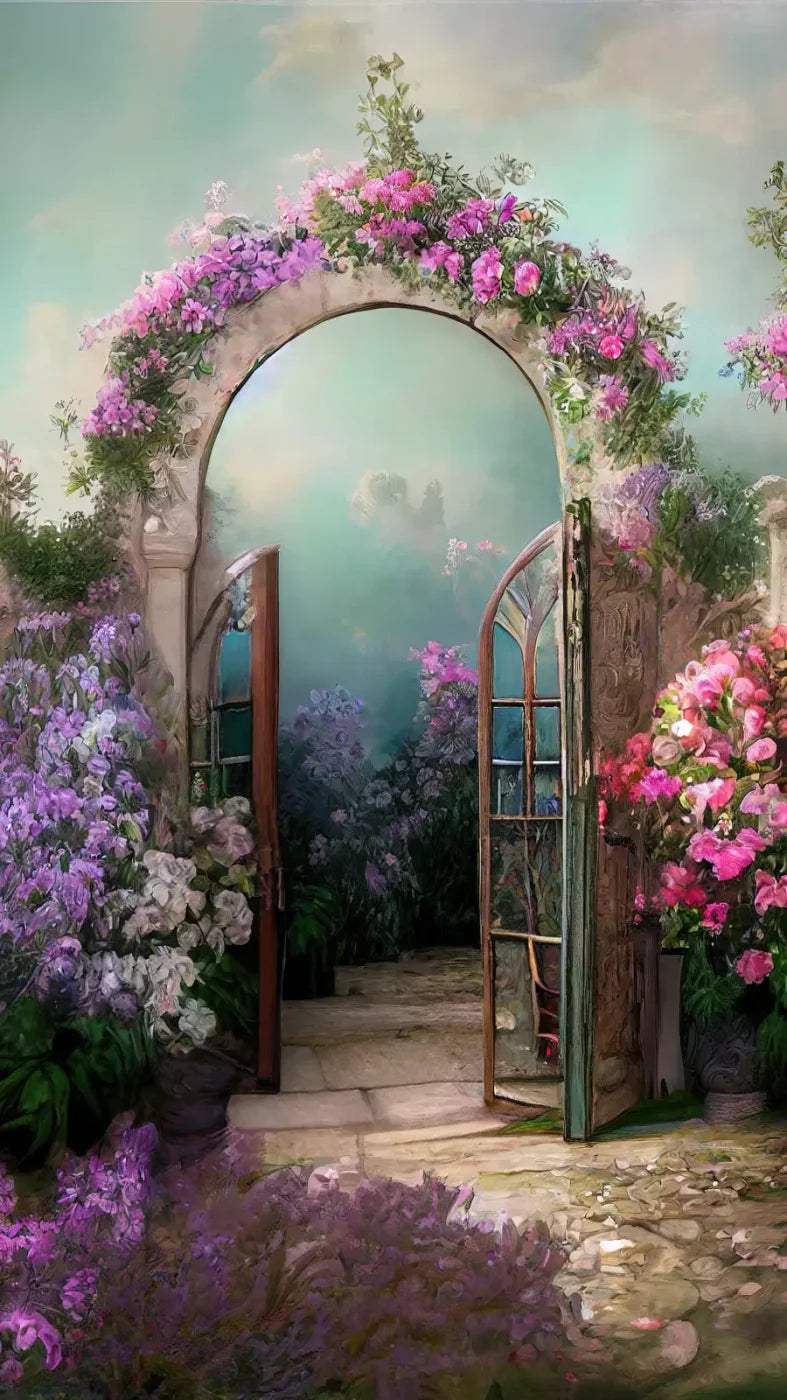 Floral Archway 8X14 Ultracloth ( 96 X 168 Inch ) Backdrop