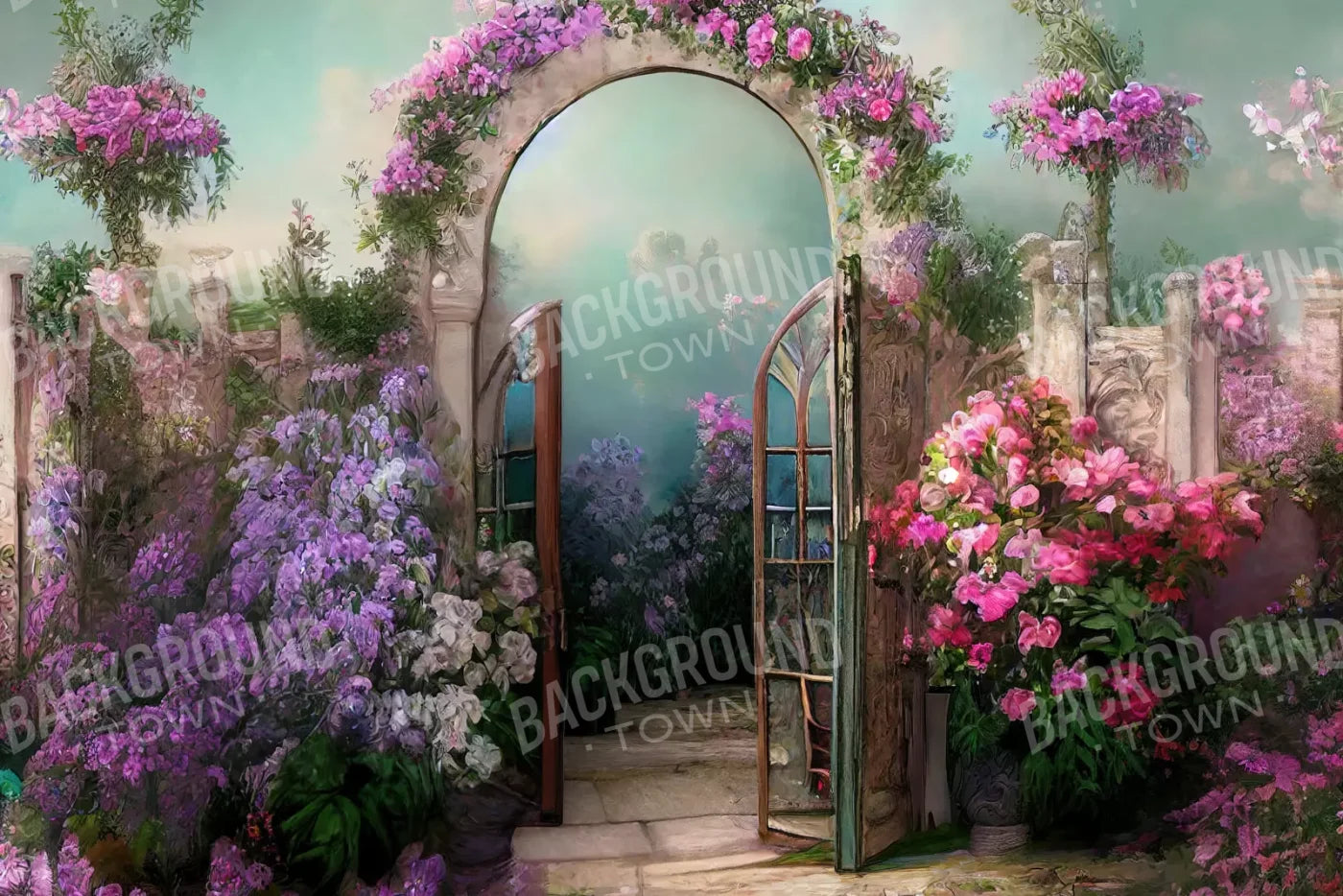Floral Archway 8X5 Ultracloth ( 96 X 60 Inch ) Backdrop