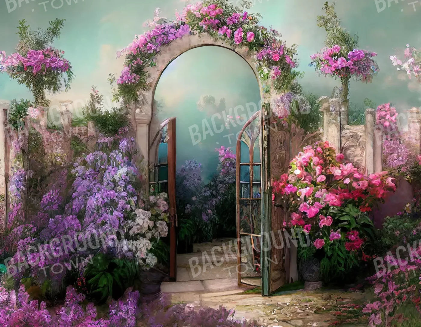 Floral Archway 8X6 Fleece ( 96 X 72 Inch ) Backdrop
