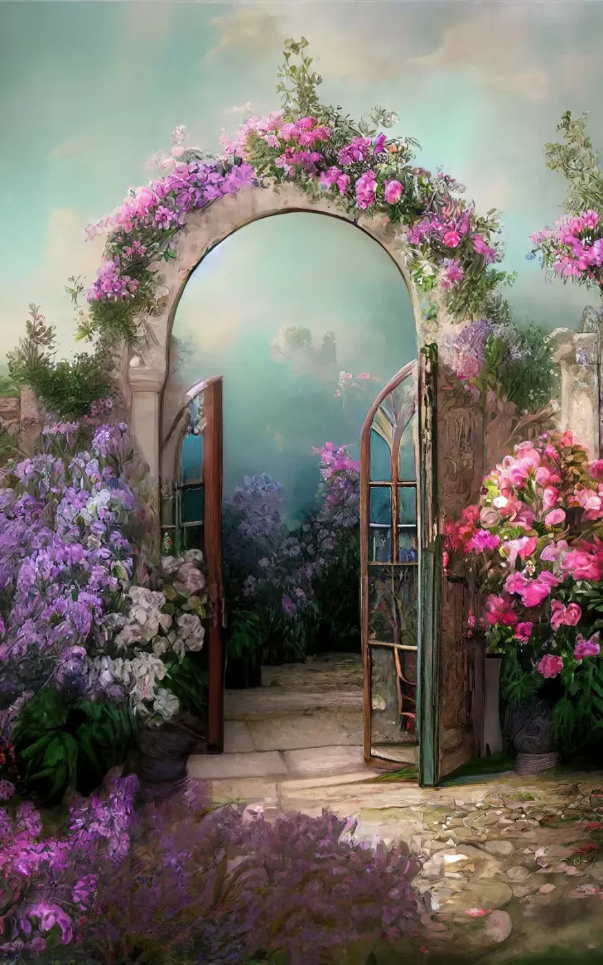 Floral Archway 9X14 Ultracloth ( 108 X 168 Inch ) Backdrop