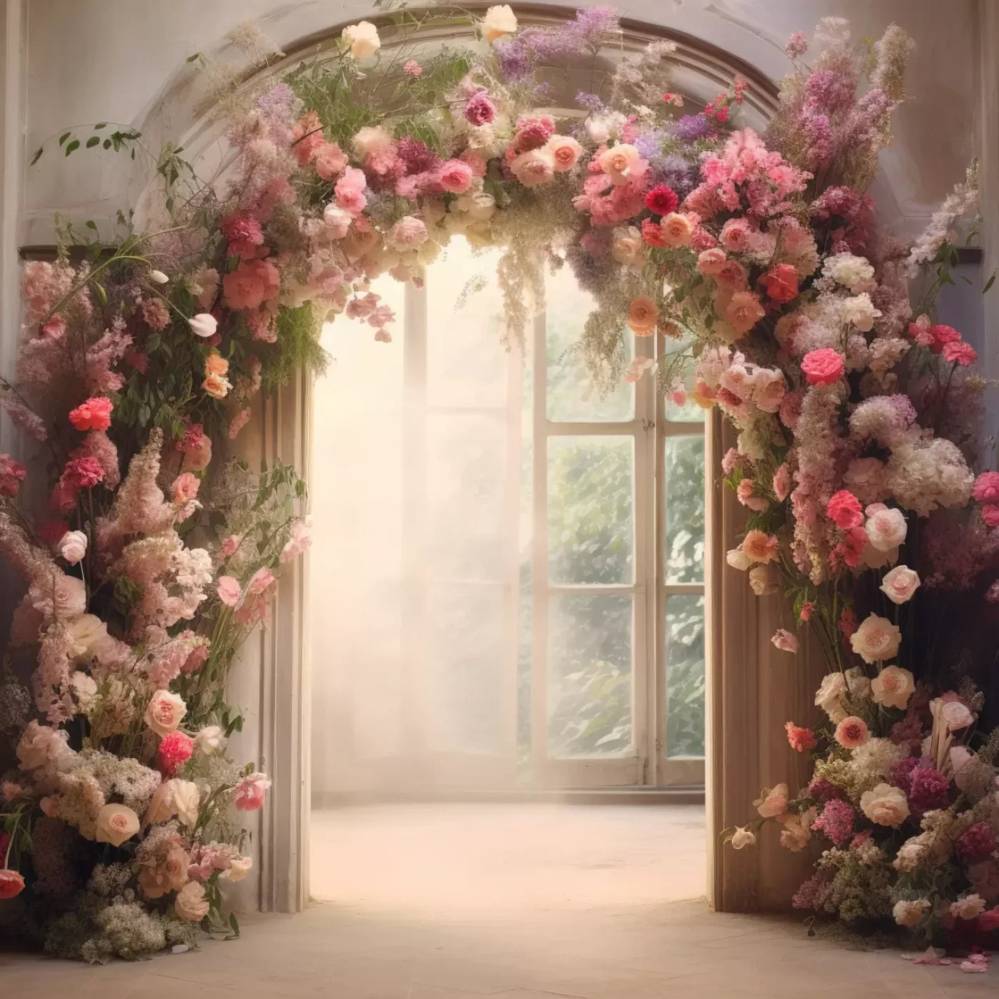 Floral Archway H 10’X10’ Ultracloth (120 X Inch) Backdrop