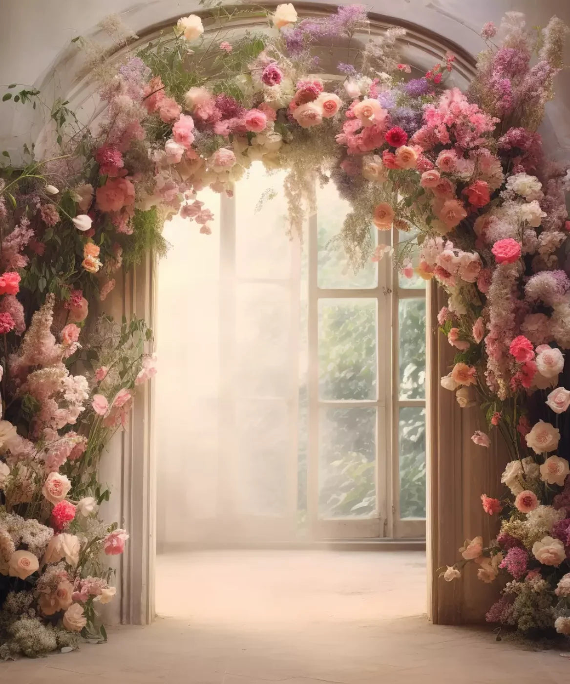 Floral Archway H 10’X12’ Ultracloth (120 X 144 Inch) Backdrop
