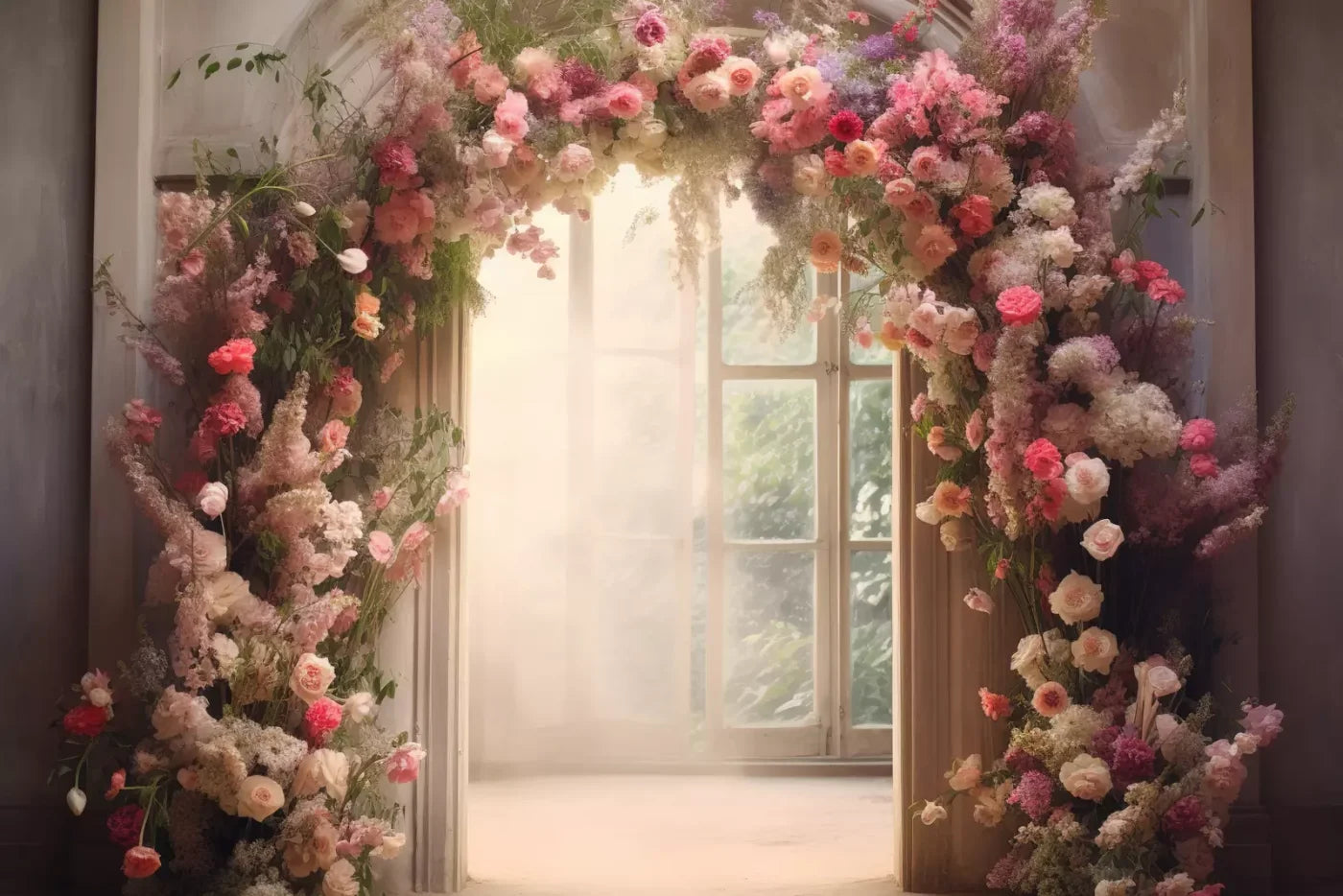 Floral Archway H 12’X8’ Ultracloth (144 X 96 Inch) Backdrop