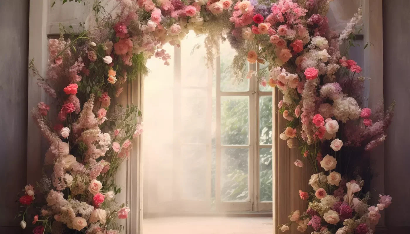 Floral Archway H 14’X8’ Ultracloth (168 X 96 Inch) Backdrop