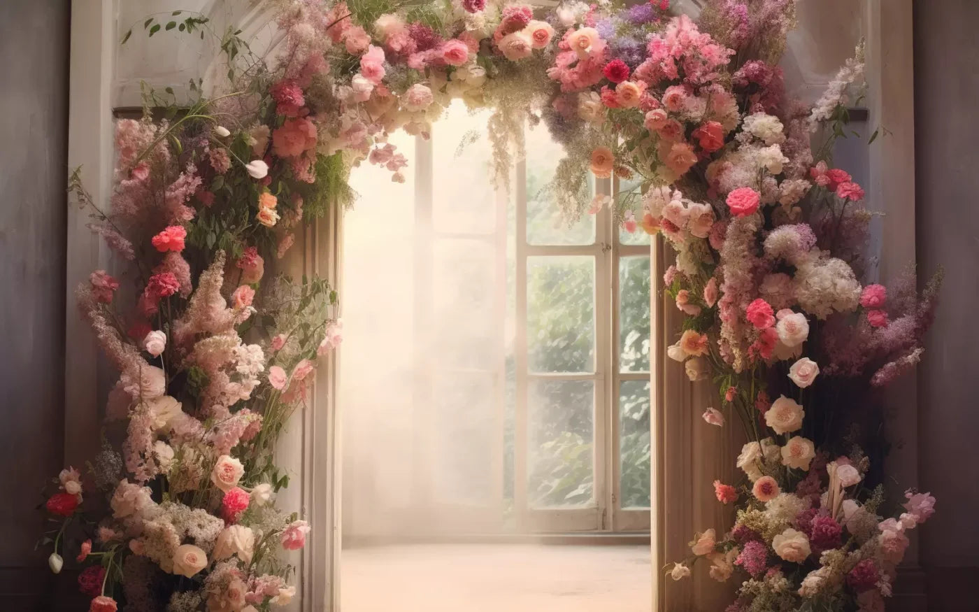 Floral Archway H 16’X10’ Ultracloth (192 X 120 Inch) Backdrop
