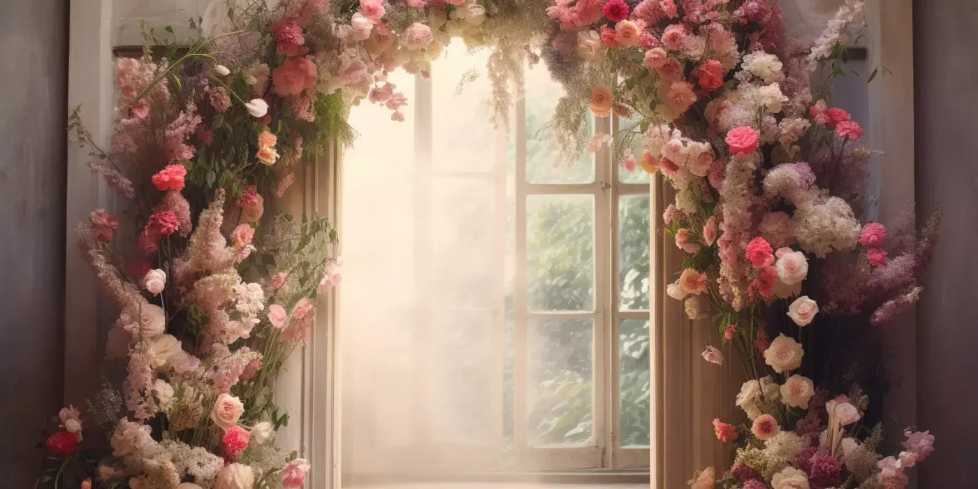 Floral Archway H 16’X8’ Ultracloth (192 X 96 Inch) Backdrop
