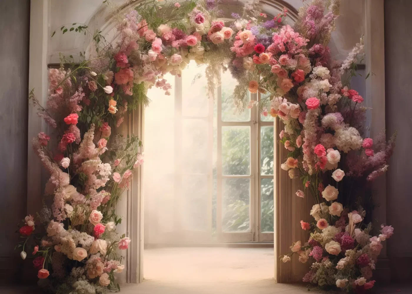 Floral Archway H 7’X5’ Ultracloth (84 X 60 Inch) Backdrop