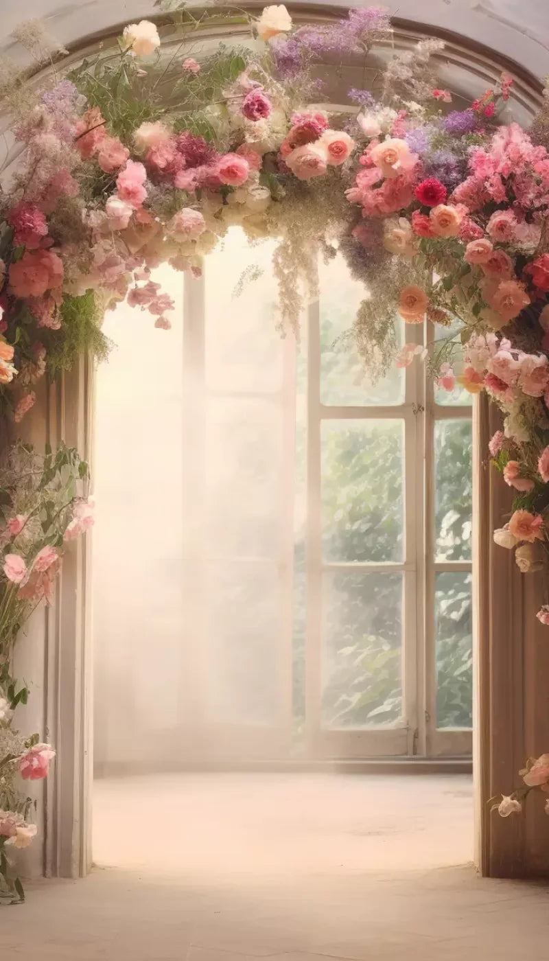 Floral Archway H 8’X14’ Ultracloth (96 X 168 Inch) Backdrop