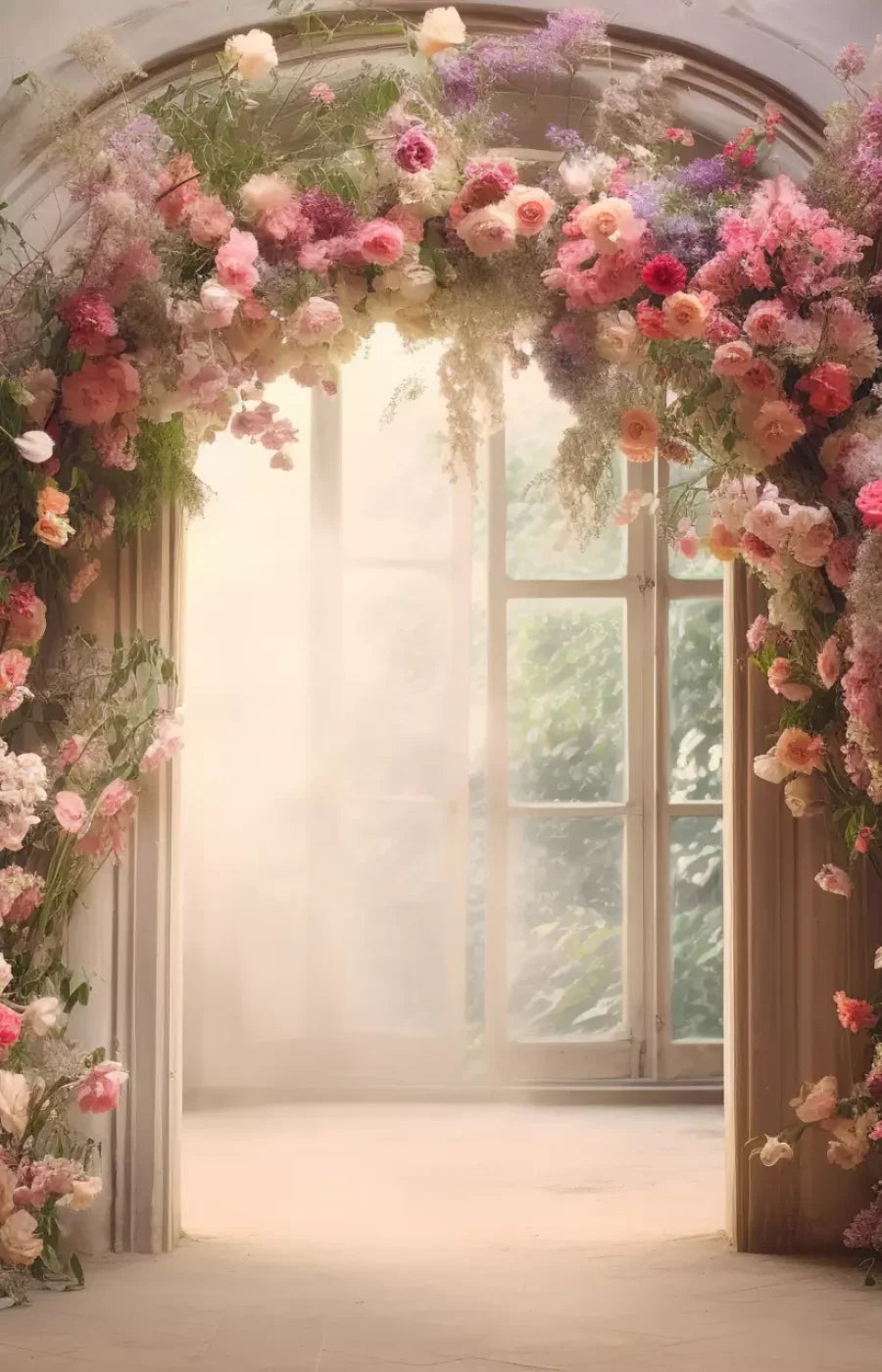 Floral Archway H 9’X14’ Ultracloth (108 X 168 Inch) Backdrop