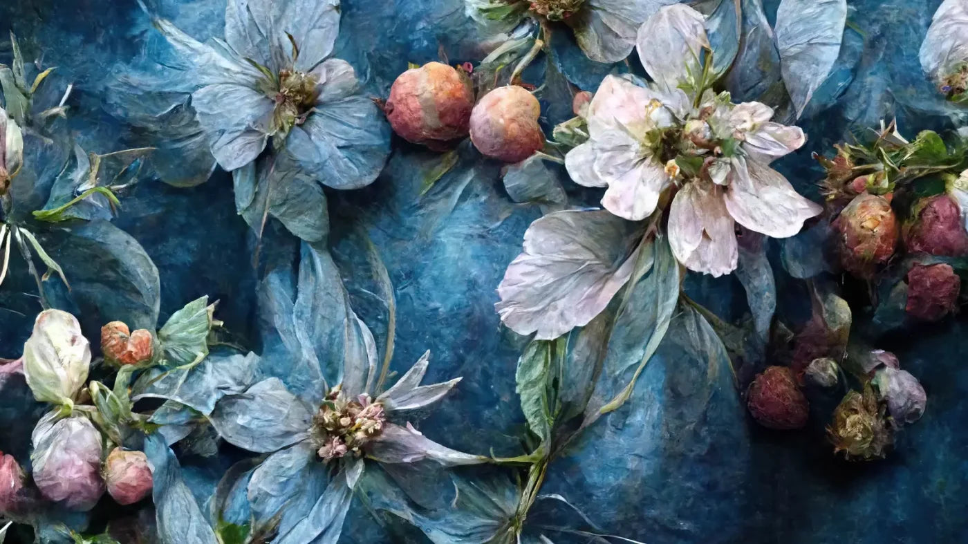 Floral Blue 14X8 Ultracloth ( 168 X 96 Inch ) Backdrop