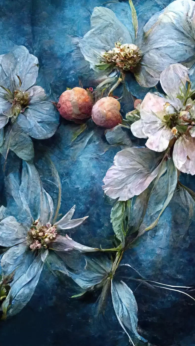 Floral Blue 8X14 Ultracloth ( 96 X 168 Inch ) Backdrop