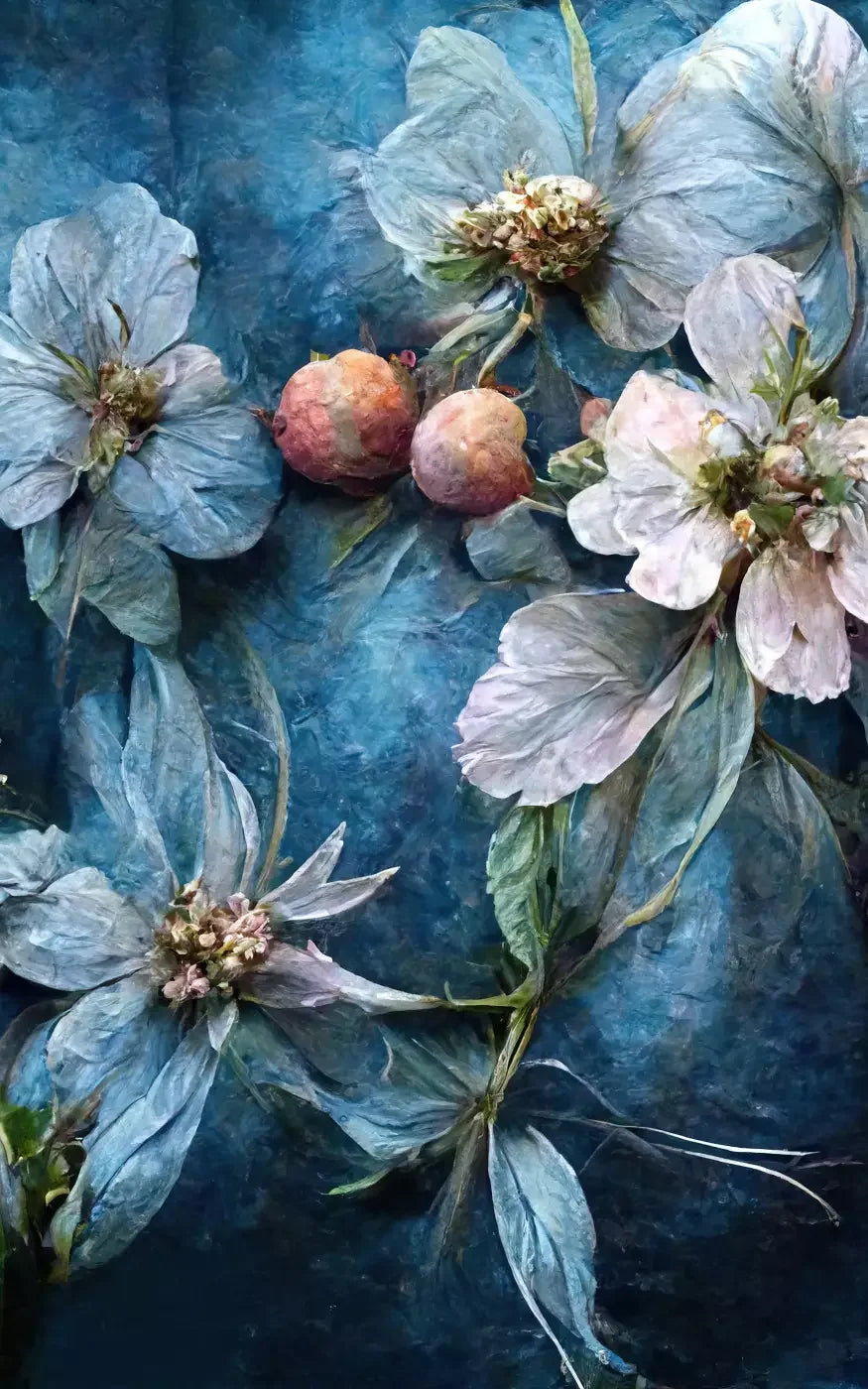 Floral Blue 9X14 Ultracloth ( 108 X 168 Inch ) Backdrop