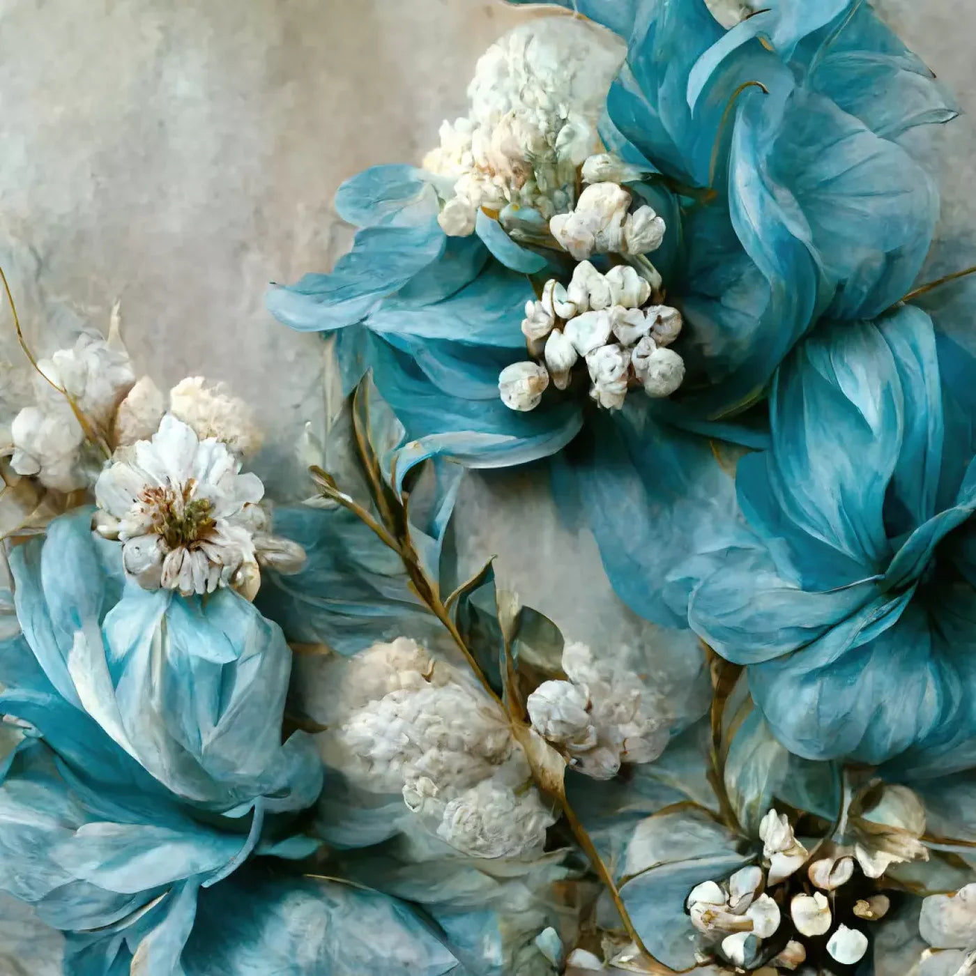 Floral Blues 2 10X10 Ultracloth ( 120 X Inch ) Backdrop
