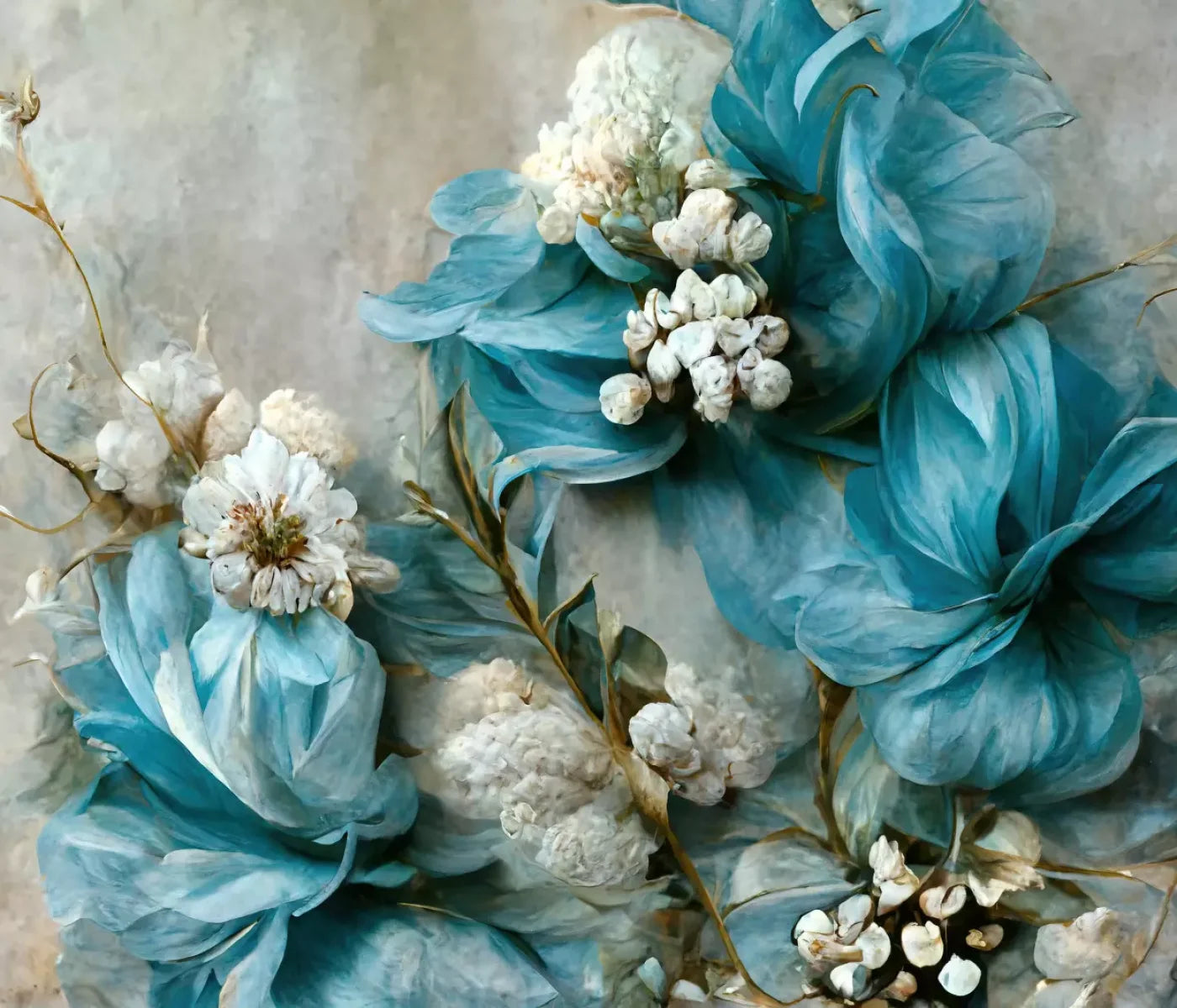 Floral Blues 2 12X10 Ultracloth ( 144 X 120 Inch ) Backdrop