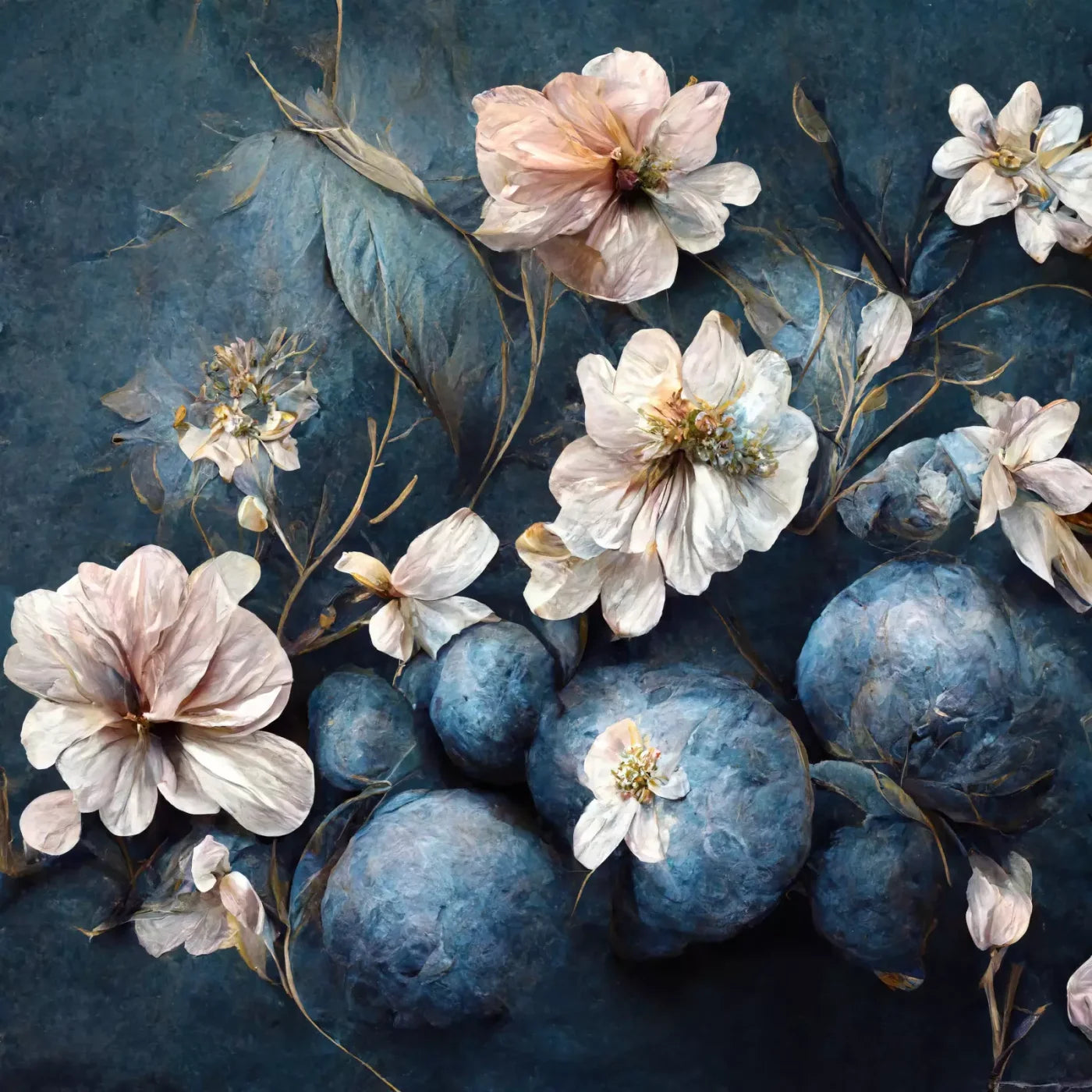 Floral Blues 3 Backdrop