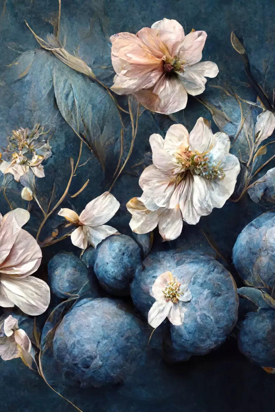 Floral Blues 3 Backdrop