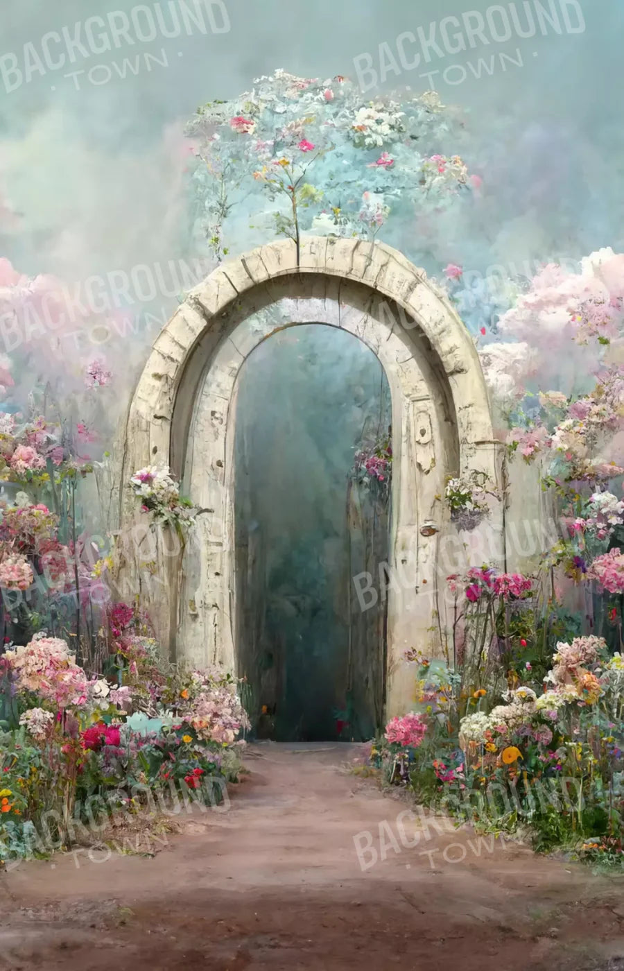 Floral Blush Arch 8X12 Ultracloth ( 96 X 144 Inch ) Backdrop
