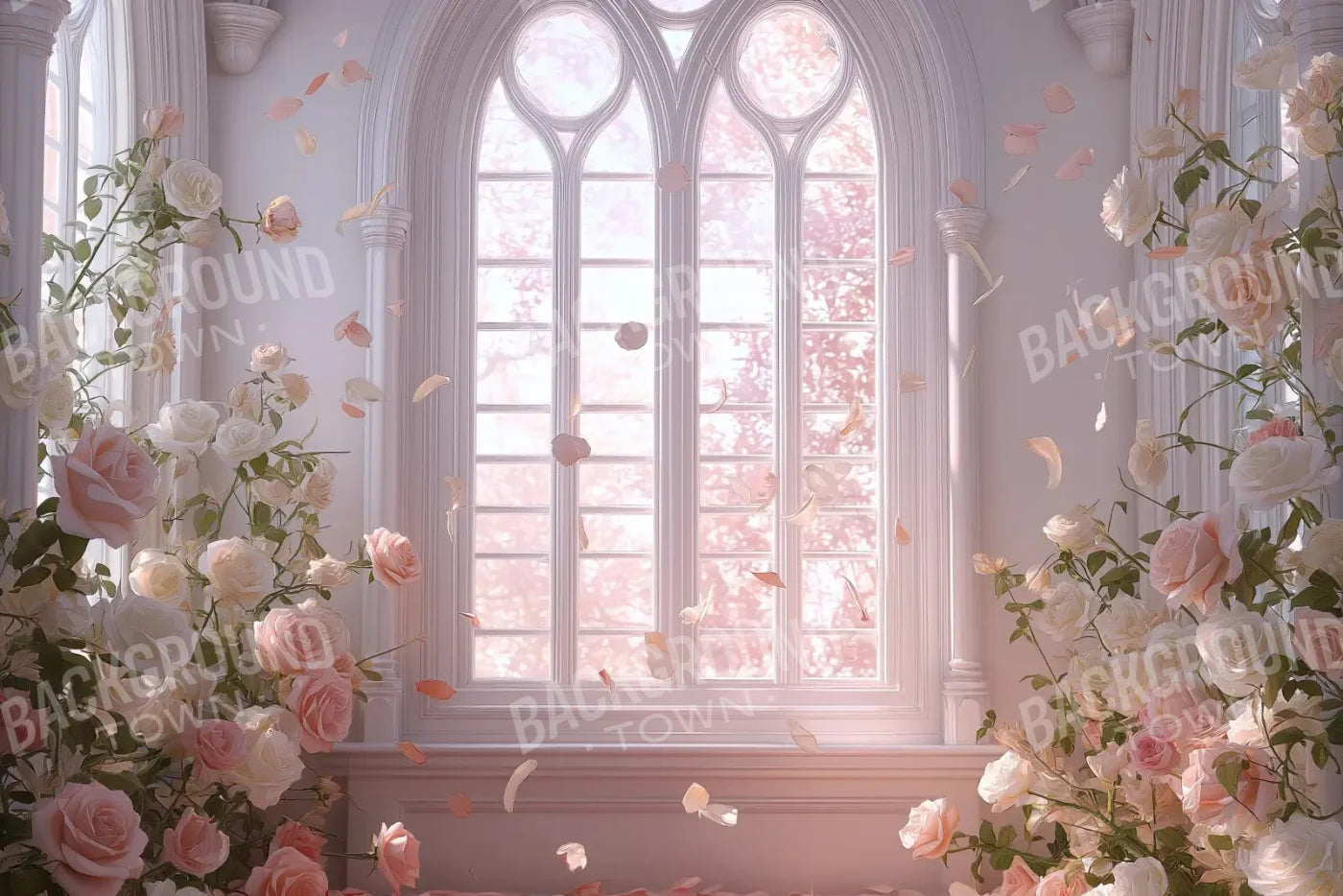 Floral Burst Window 12’x8’ UltraCloth (144 x 96 inch) Backdrop