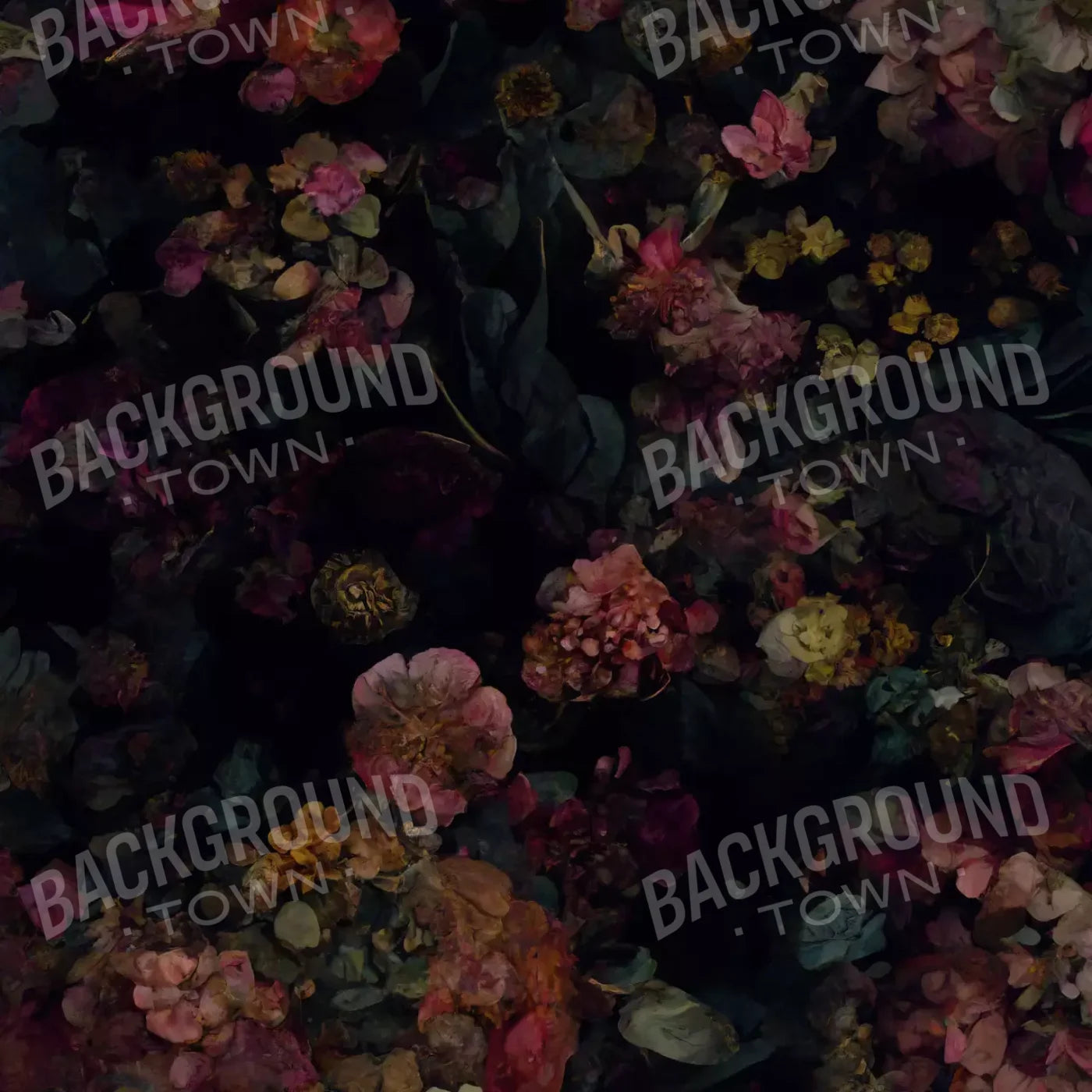 Floral Dark Ii 8X8 Fleece ( 96 X Inch ) Backdrop
