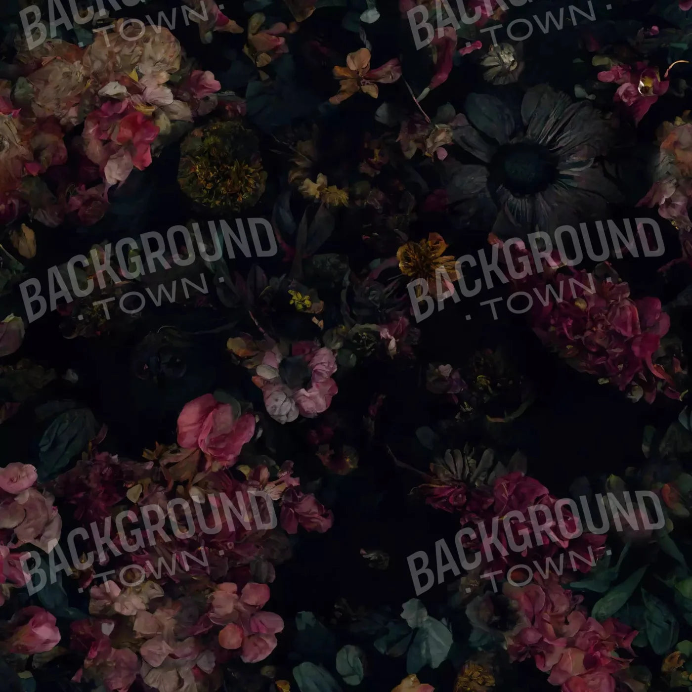 Floral Dark I 8X8 Fleece ( 96 X Inch ) Backdrop