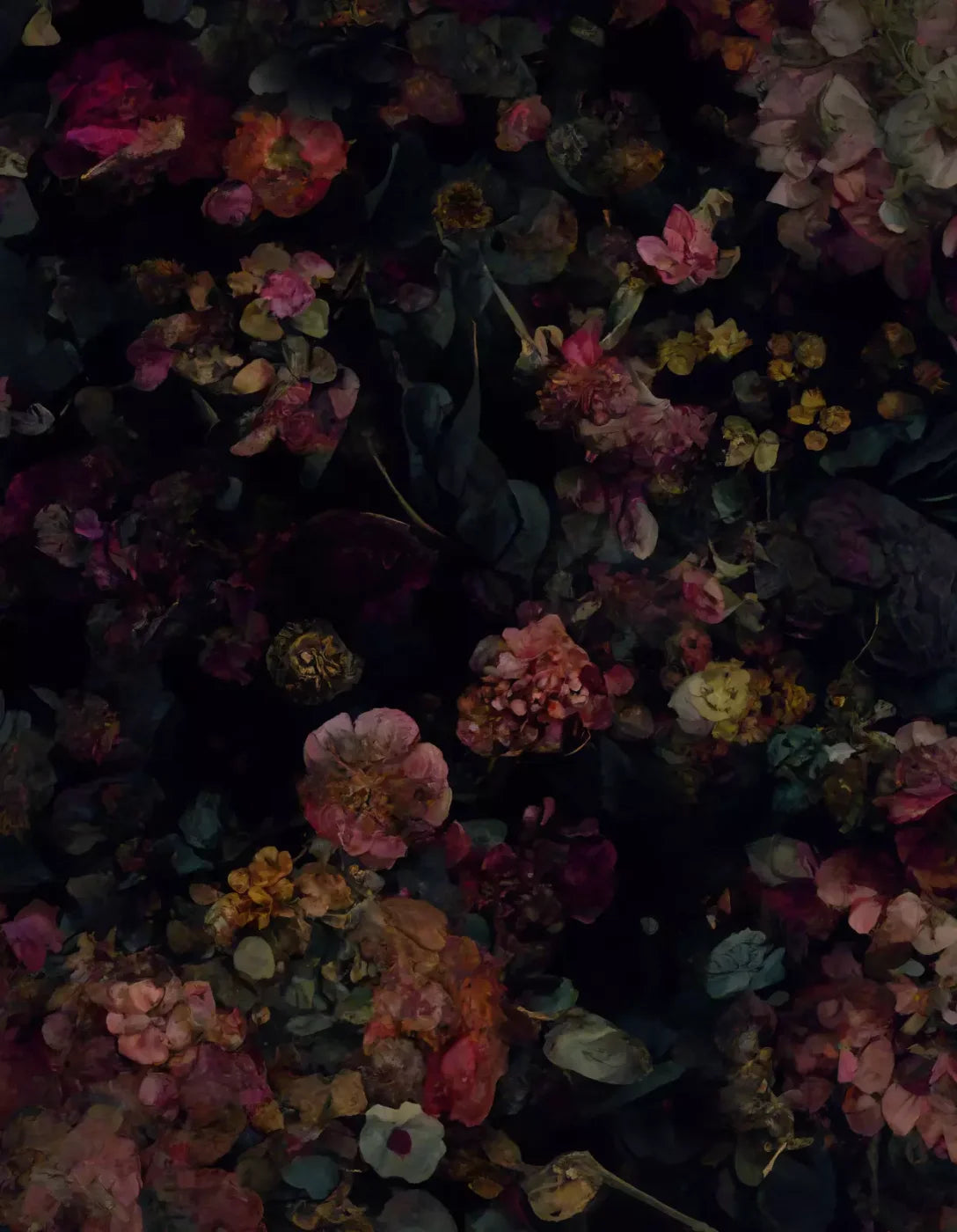 Floral Dark Ii 6X8 Fleece ( 72 X 96 Inch ) Backdrop