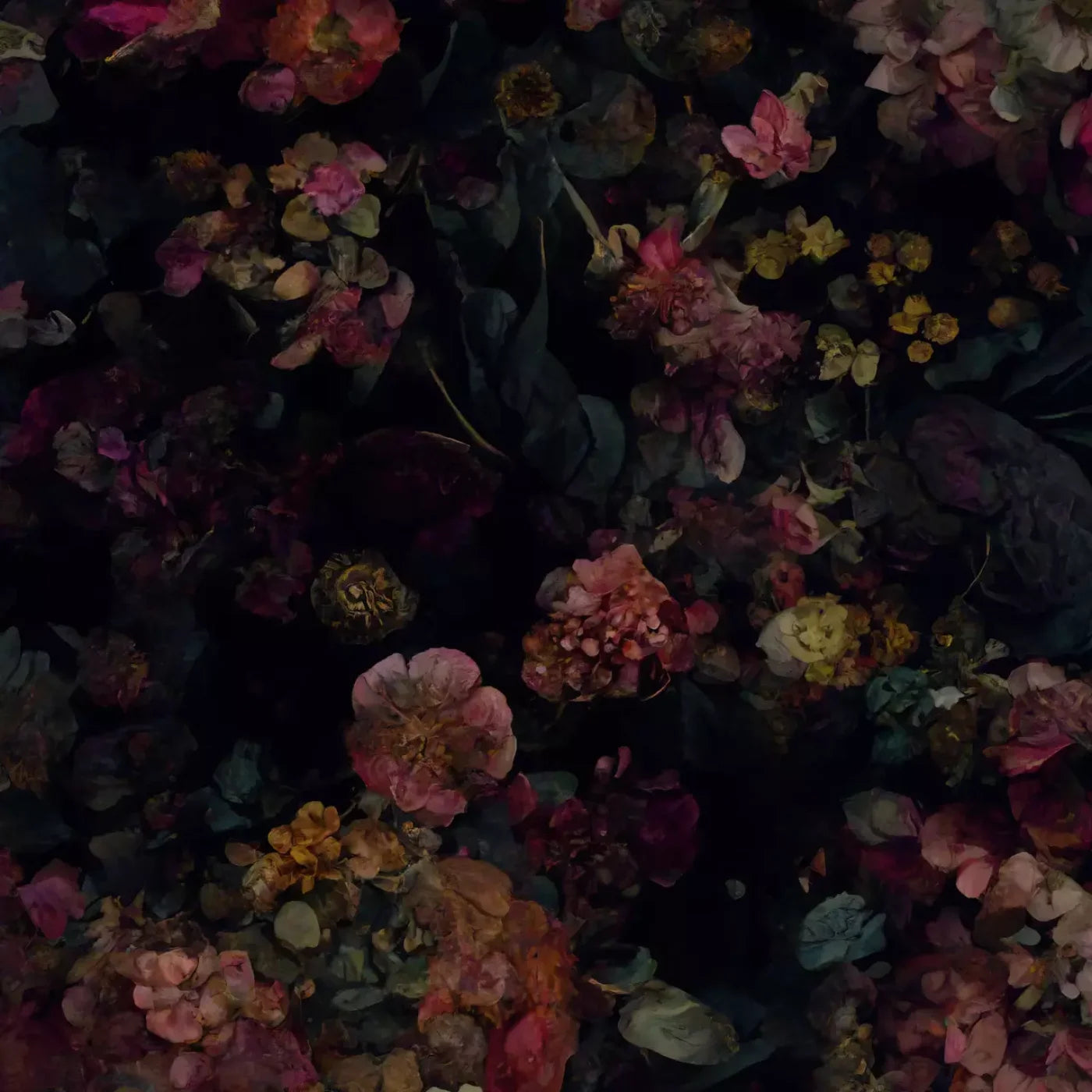 Floral Dark Ii 8X8 Fleece ( 96 X Inch ) Backdrop