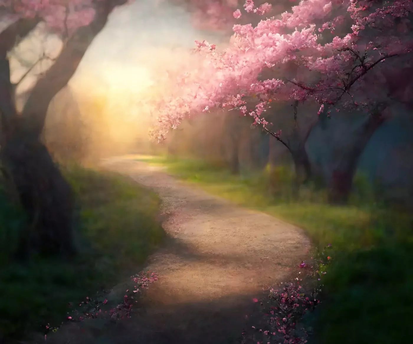 Floral Pathway I 5X42 Fleece ( 60 X 50 Inch ) Backdrop