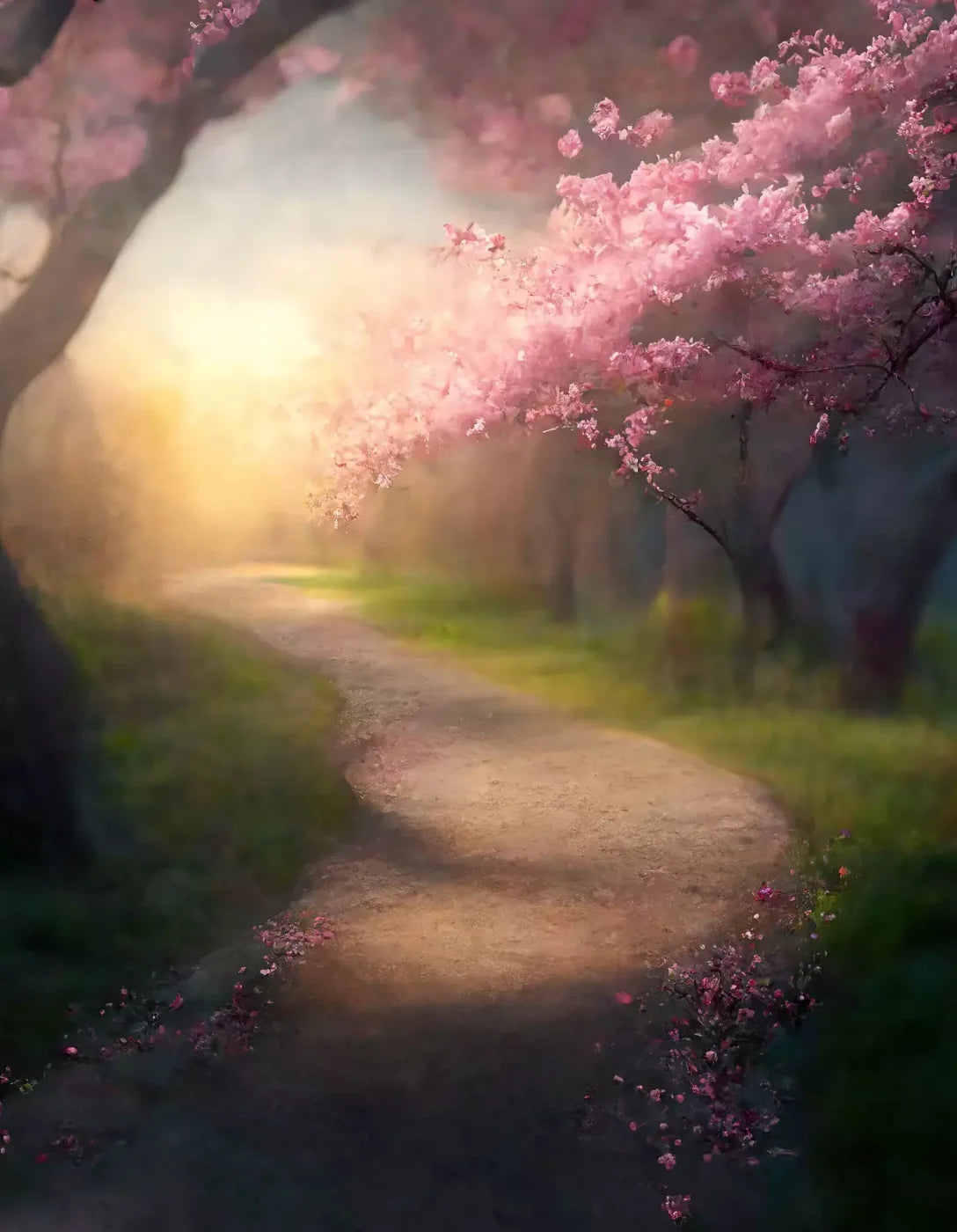 Floral Pathway I 6X8 Fleece ( 72 X 96 Inch ) Backdrop