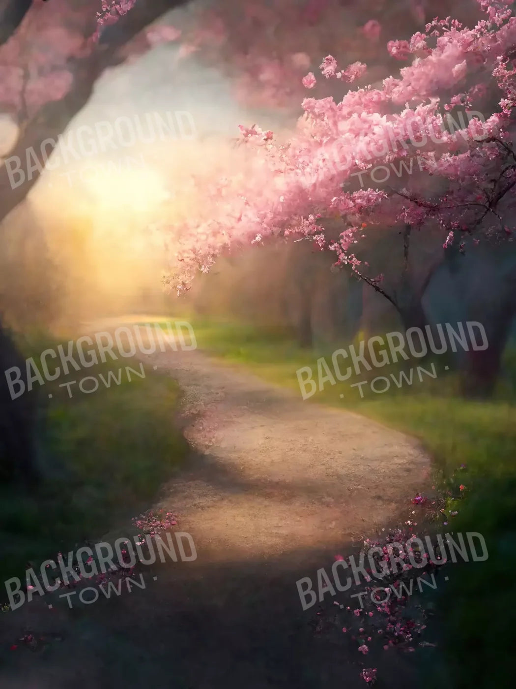 Floral Pathway I 8X10 Fleece ( 96 X 120 Inch ) Backdrop
