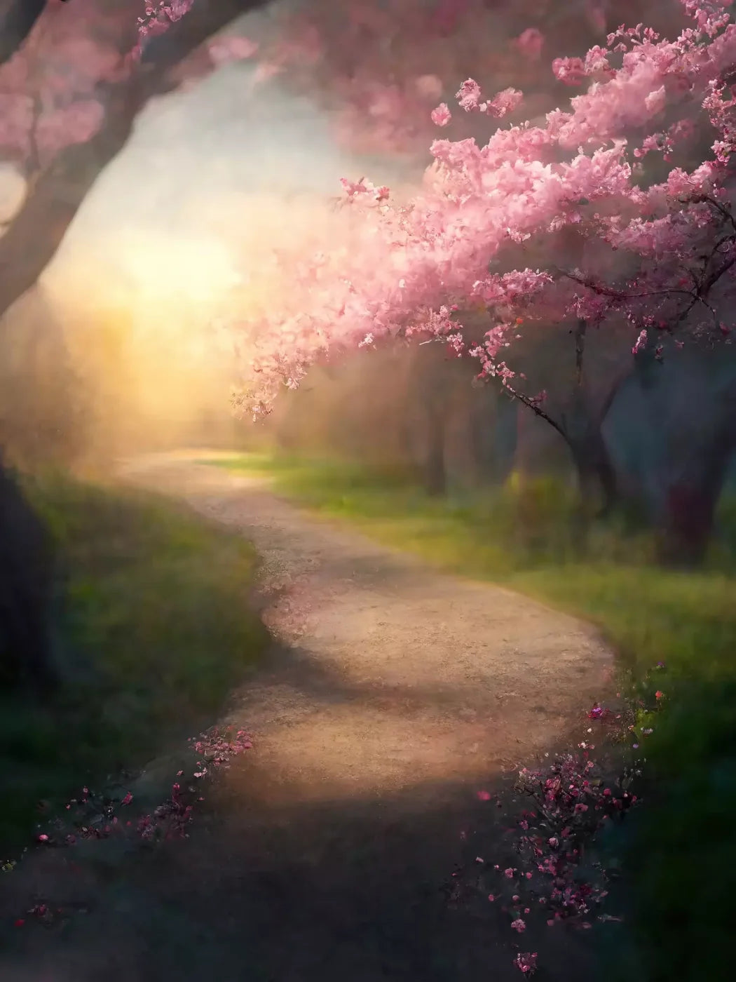Floral Pathway I 8X10 Fleece ( 96 X 120 Inch ) Backdrop