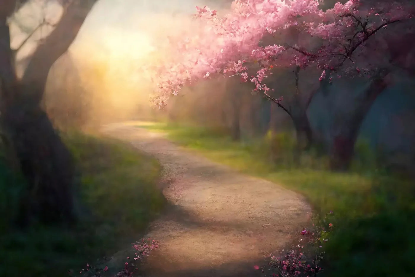 Floral Pathway I 8X5 Ultracloth ( 96 X 60 Inch ) Backdrop