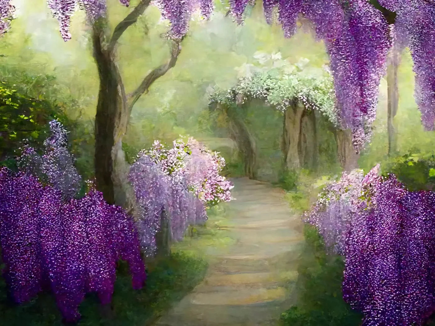 Floral Pathway Ii 10X8 Fleece ( 120 X 96 Inch ) Backdrop