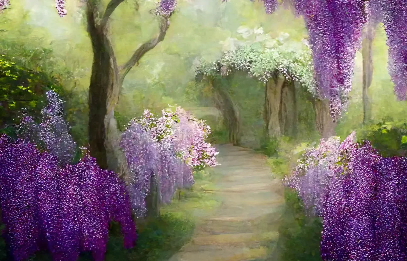 Floral Pathway Ii 12X8 Ultracloth ( 144 X 96 Inch ) Backdrop