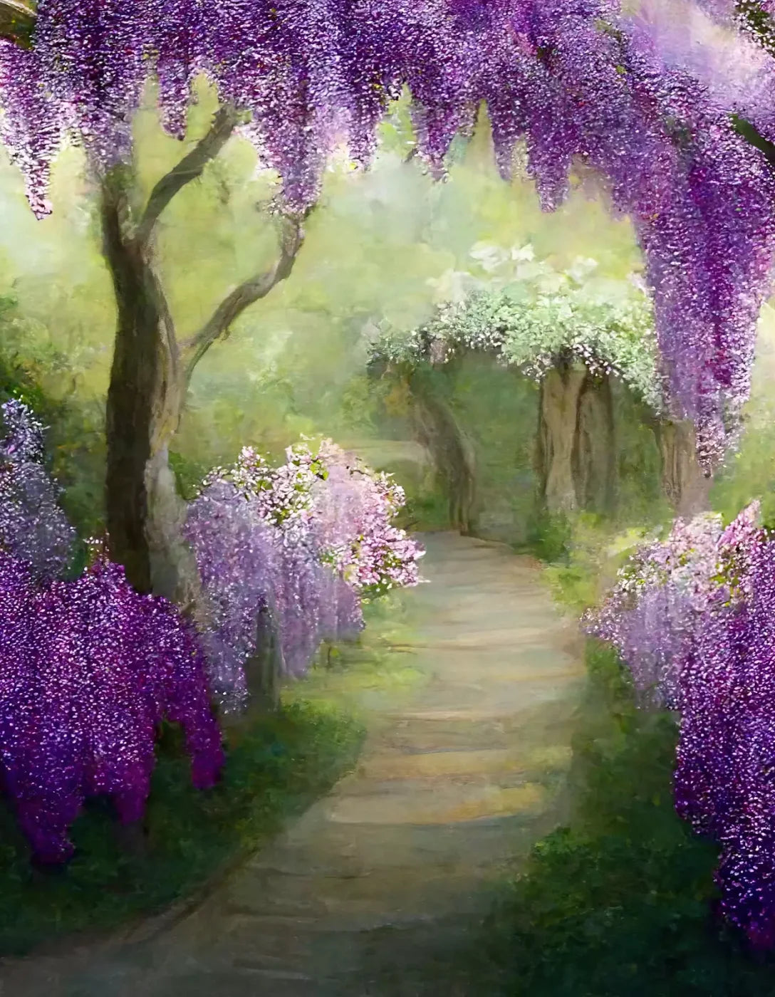 Floral Pathway Ii 6X8 Fleece ( 72 X 96 Inch ) Backdrop