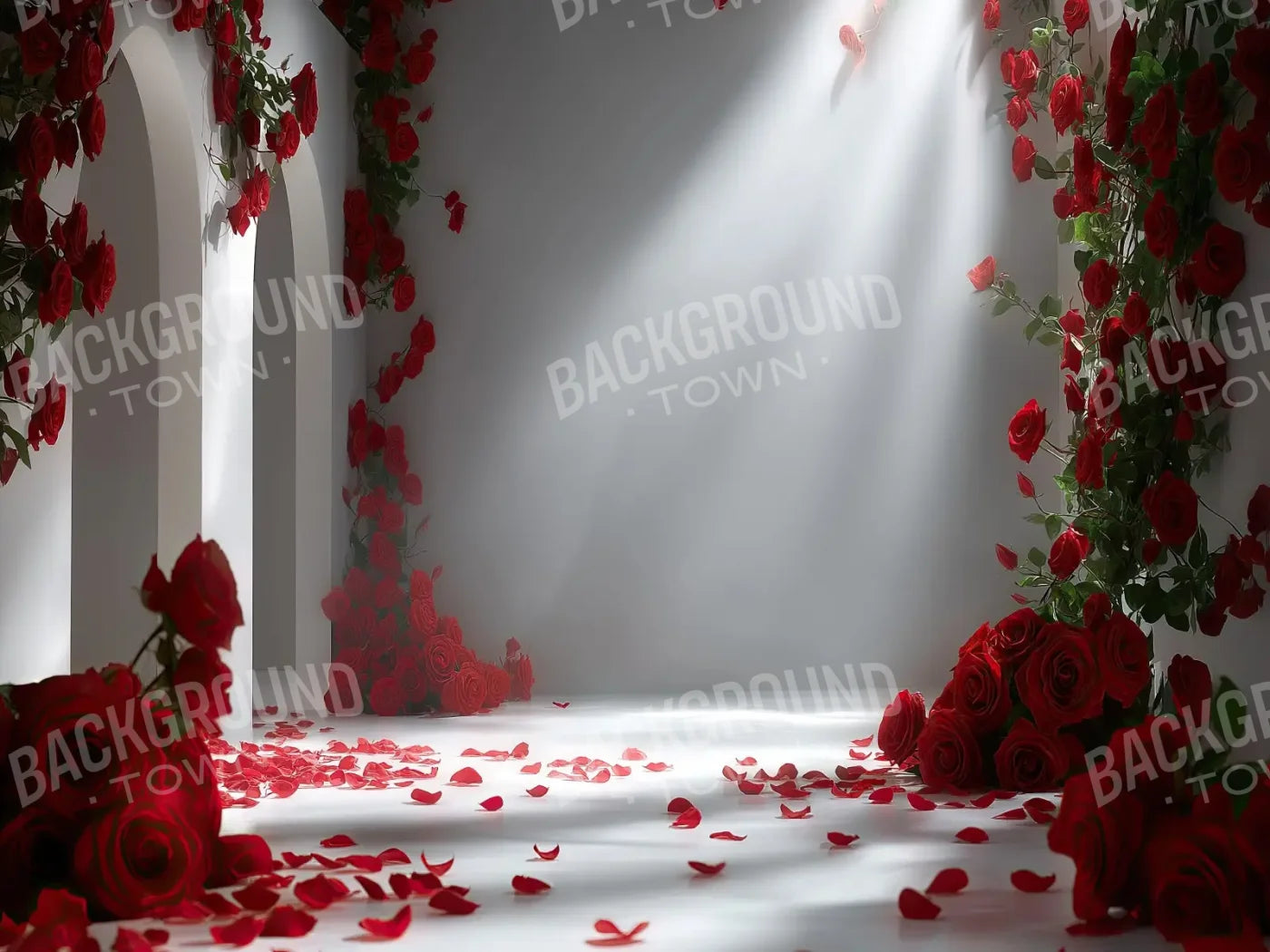 Floral Red Room 2 8’x6’ Fleece (96 x 72 inch) Backdrop