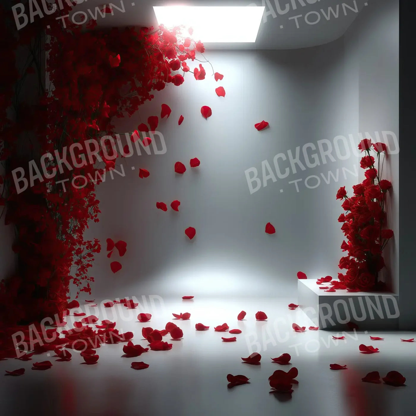 Floral Red Room 8’x8’ Fleece (96 x 96 inch) Backdrop