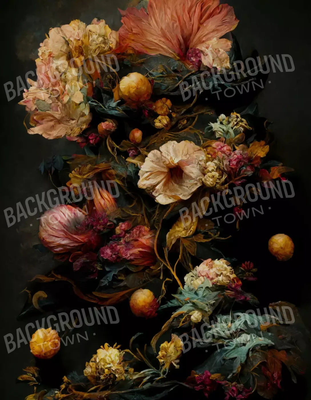 Floral Renaissance Ii 6’X8’ Fleece (72 X 96 Inch) Backdrop