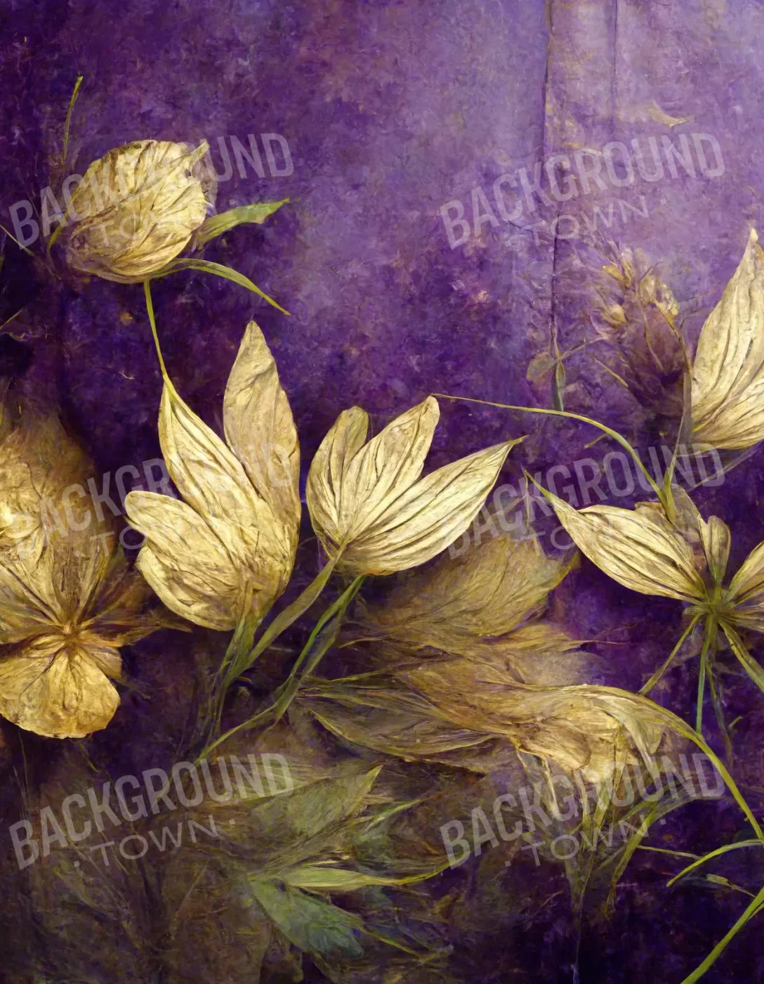 Floral Royalty 6X8 Fleece ( 72 X 96 Inch ) Backdrop